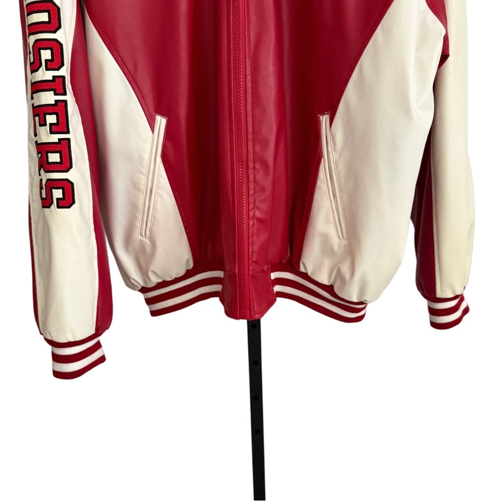 Vintage Steve & Barry's Indiana University Embroidered Leather Varsity Jacket - Picture 5 of 12
